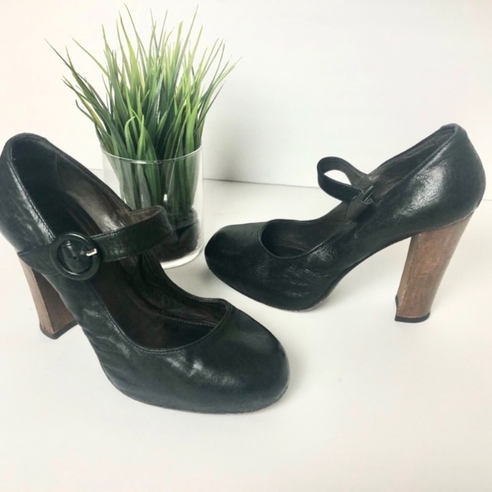 Joie Black Leather Pointed Toe Hell Size 8
